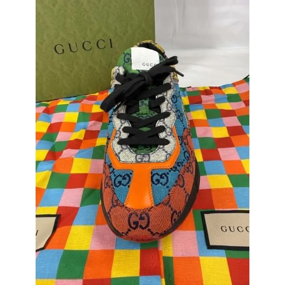Gucci Rhyton GG Supreme Multicolor Sneakers US Size 8.5 SPB-TS 340691